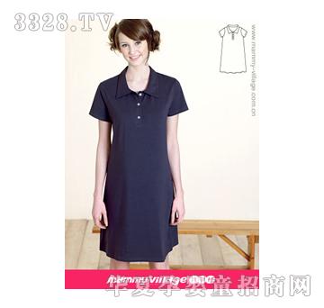 六甲村中性POLO孕婦長衫深藍(lán)(春秋裝)